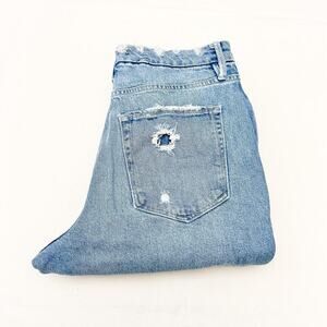 Good American Good Curve Straight Leg Light Wash Indigo 124 Denim Jeans Size 10